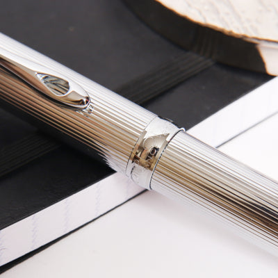Diplomat Excellence A2 Chrome Pinstripe Pattern Fountain Pen Center Band