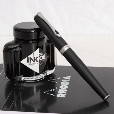 Diplomat Excellence A2 Matte Black & Chrome Fountain Pen Capped