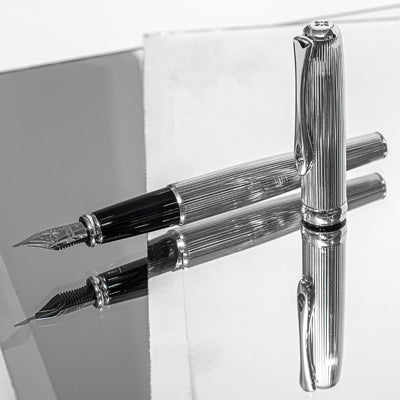 Diplomat Excellence A2 Chrome Pinstripe Pattern Fountain Pen