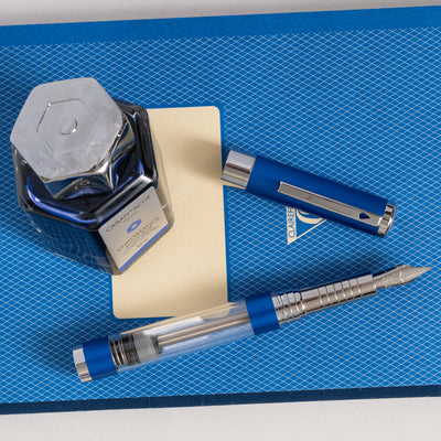 Diplomat Nexus Demo Blue Fountain Pen silver accents