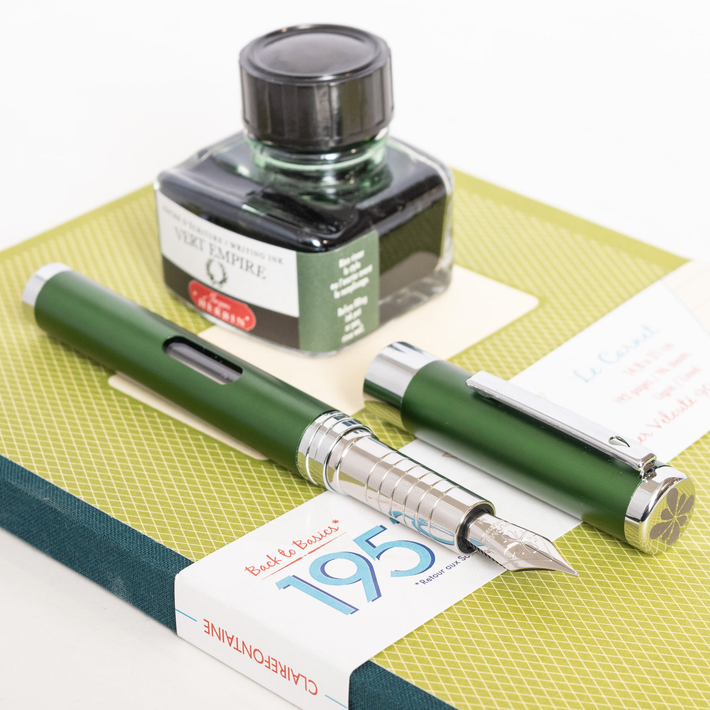 Diplomat Nexus Green Fountain Pen silver trim