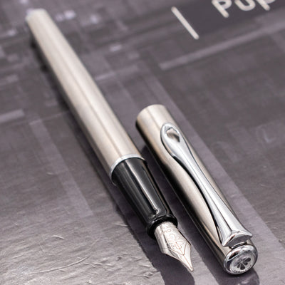Diplomat Traveller Stainless Steel Fountain Pen Chrome Trim