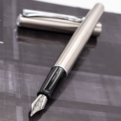 Diplomat Traveller Stainless Steel Fountain Pen Uncapped