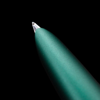 A macro shot of the nib with its intricate detailing and logo engraving for the Diplomat Viper Fountain Pen - Green.