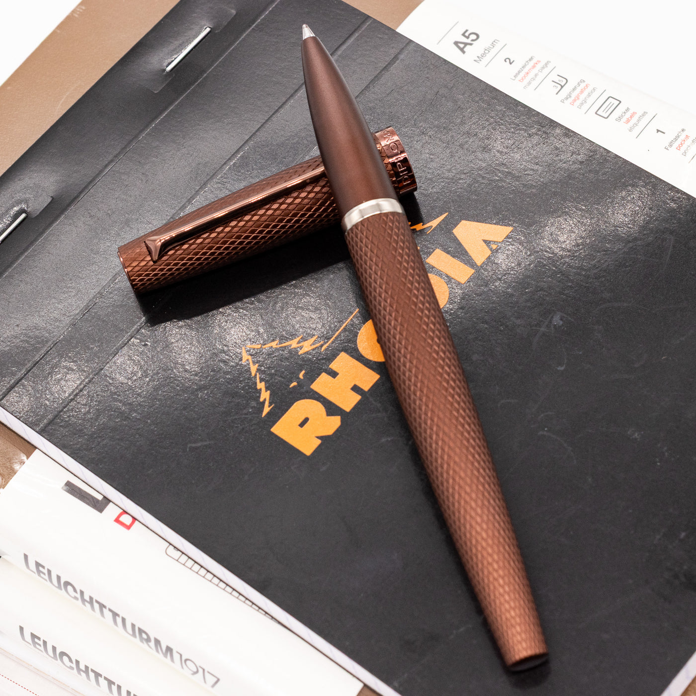 Diplomat Viper Rollerball Pen - Brown metal