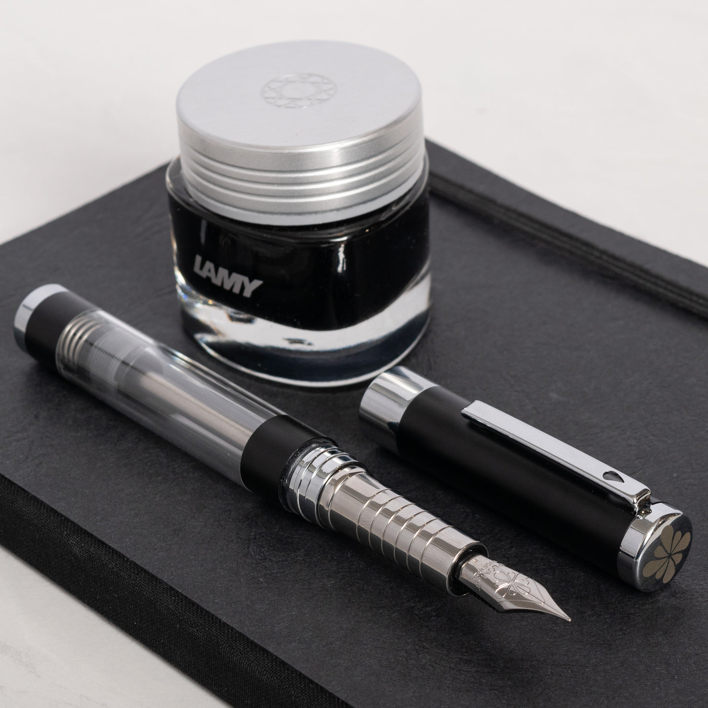 Diplomat Nexus Demo Black Fountain Pen silver accents