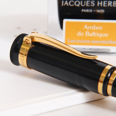 Dunhill Sentryman Black & Gold Ballpoint Pen - Preowned Clip