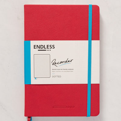 Endless Recorder Crimson Sky Red Dotted Regalia Notebook cover