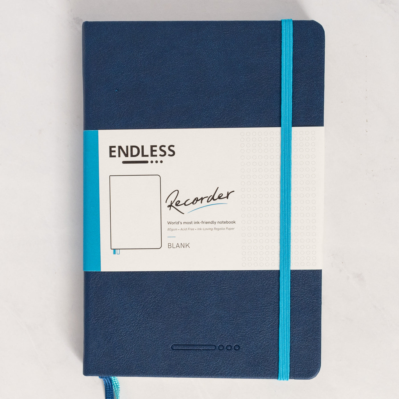 Endless Recorder Deep Ocean Blue Blank Regalia Notebook cover