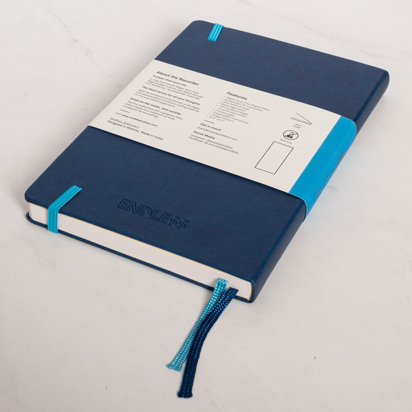 Endless Recorder Deep Ocean Blue Squared Regalia Notebook back