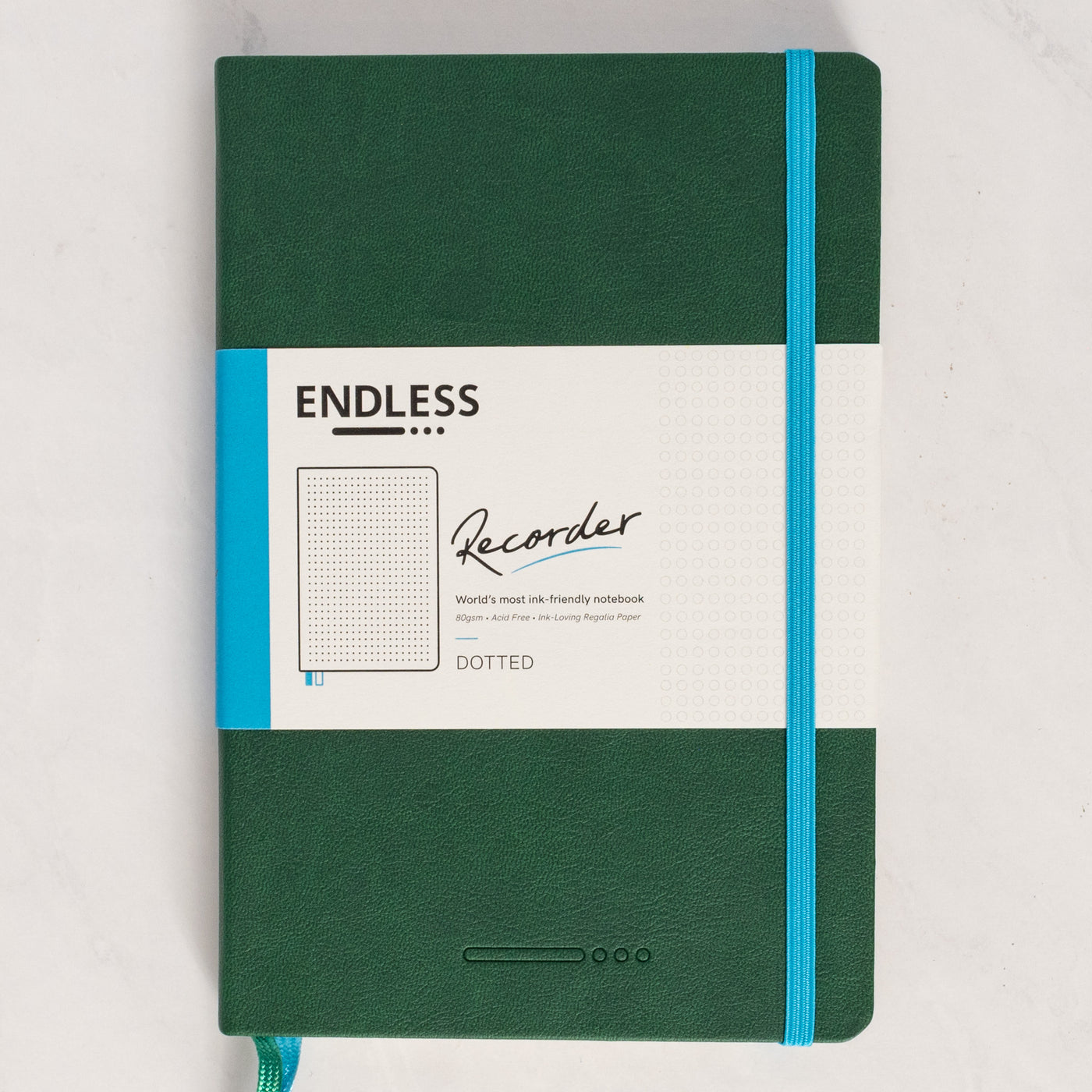 Endless Recorder Forest Canopy Green Dotted Regalia Notebook cover