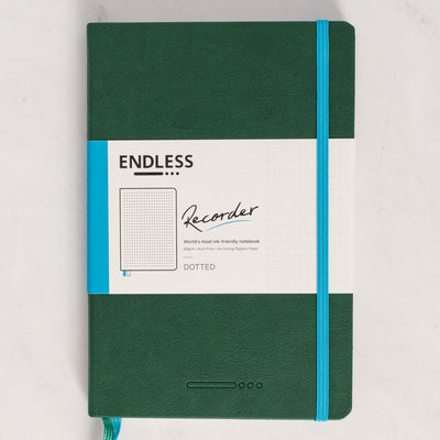 Endless Recorder Forest Canopy Green Dotted Regalia Notebook cover