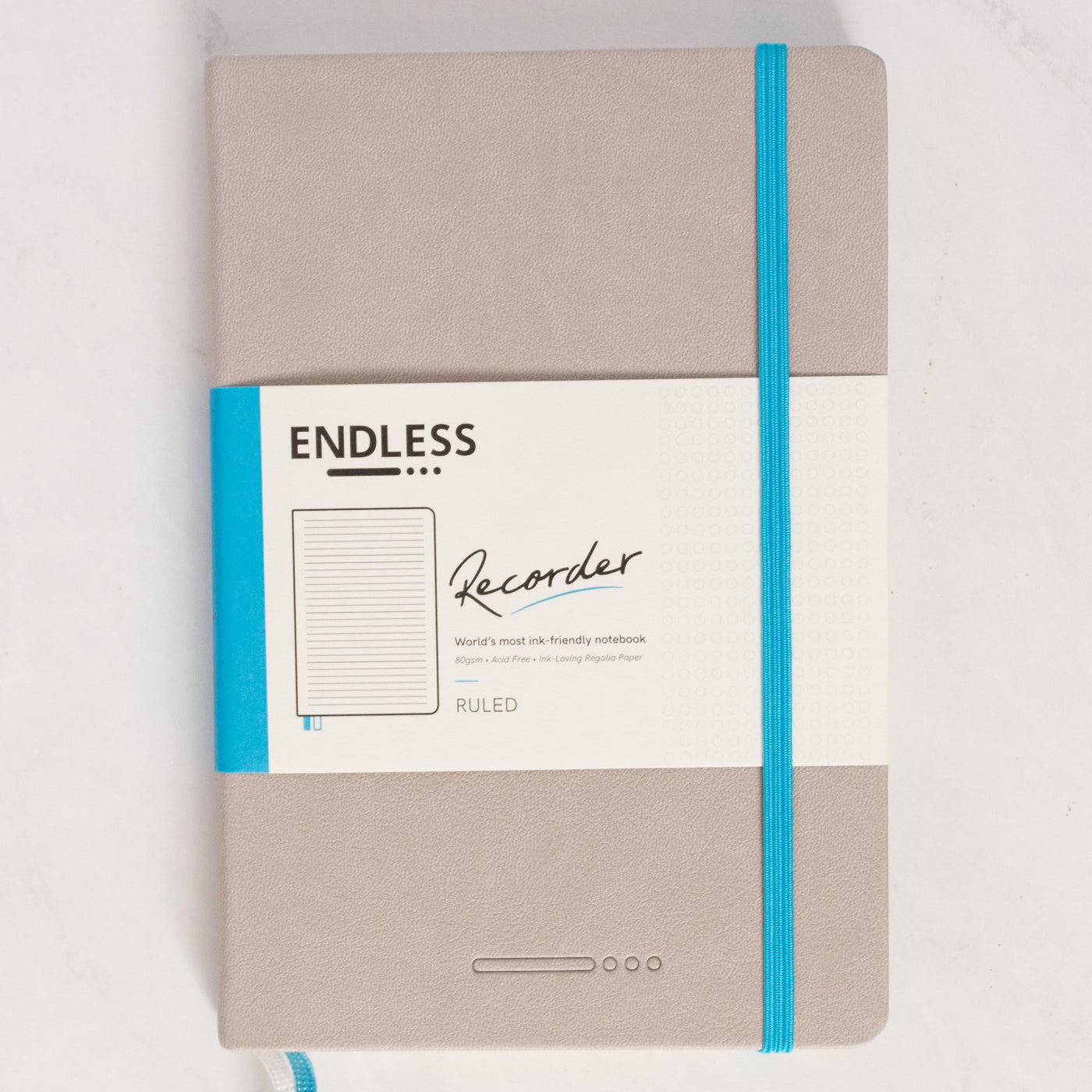 Endless Recorder Mountain Snow Grey Ruled Regalia Notebook cover