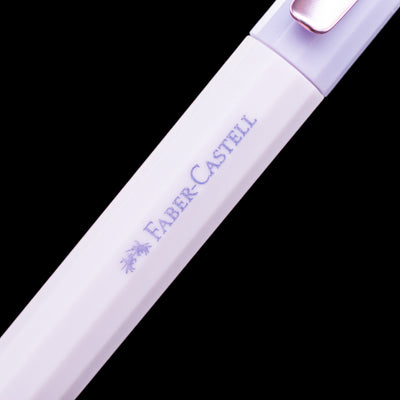 A zoomed-in view of the logo on the body of the Faber-Castell Avori Ballpoint Pen - Dream Weaver.