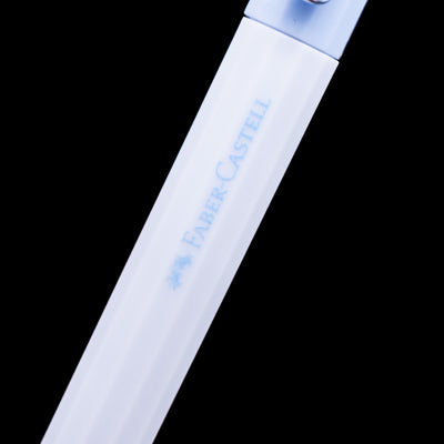 A zoomed-in view of the logo on the body of the Faber-Castell Avori Ballpoint Pen - Peace of Mind.