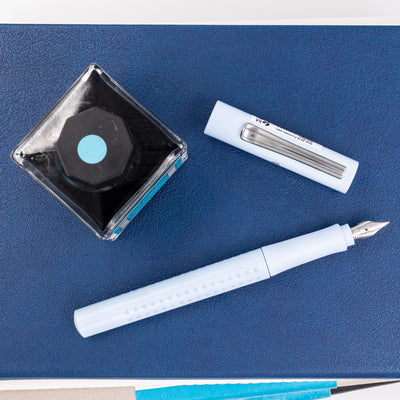 Faber-Castell Grip 2010 Harmony Fountain Pen - Sky Blue chrome trim