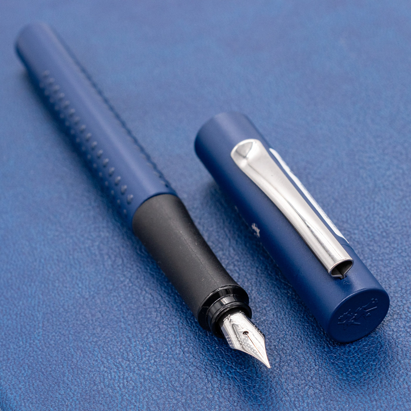 Faber-Castell Grip 2011 Fountain Pen - Classic Blue chrome trim
