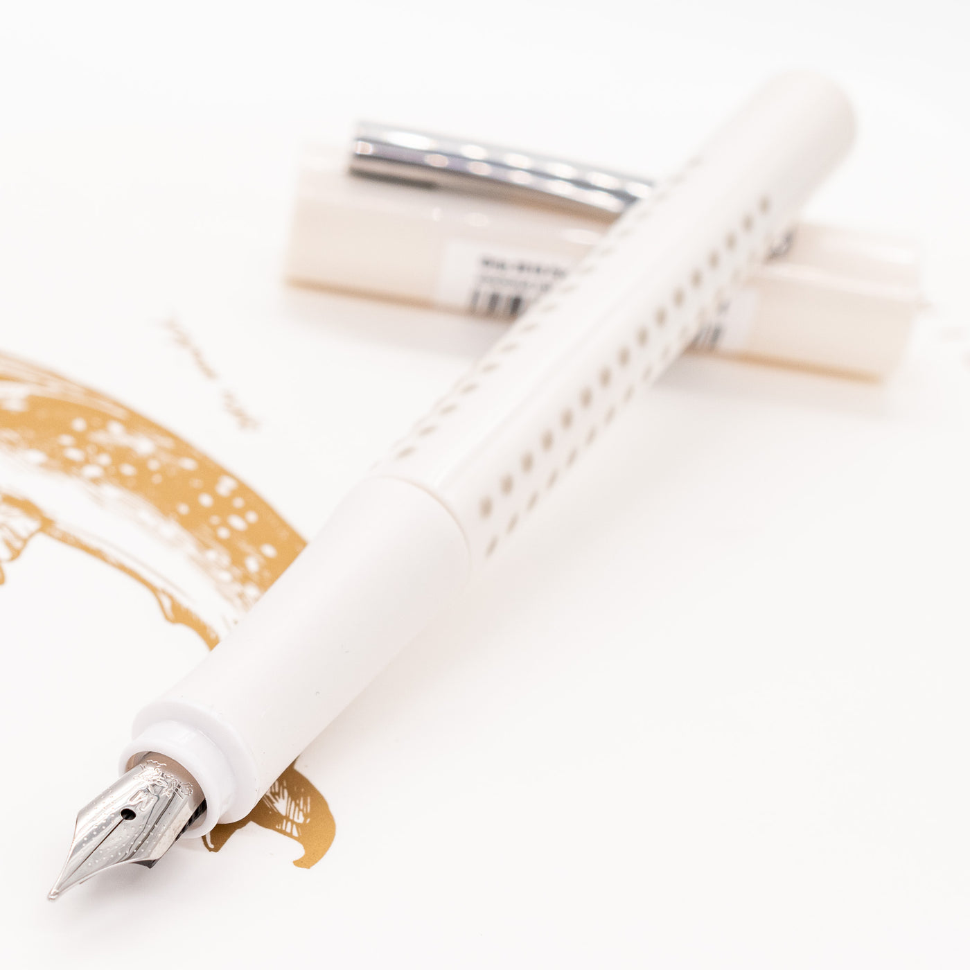 Faber-Castell Grip 2010 Fountain Pen - Coconut Milk uncapped