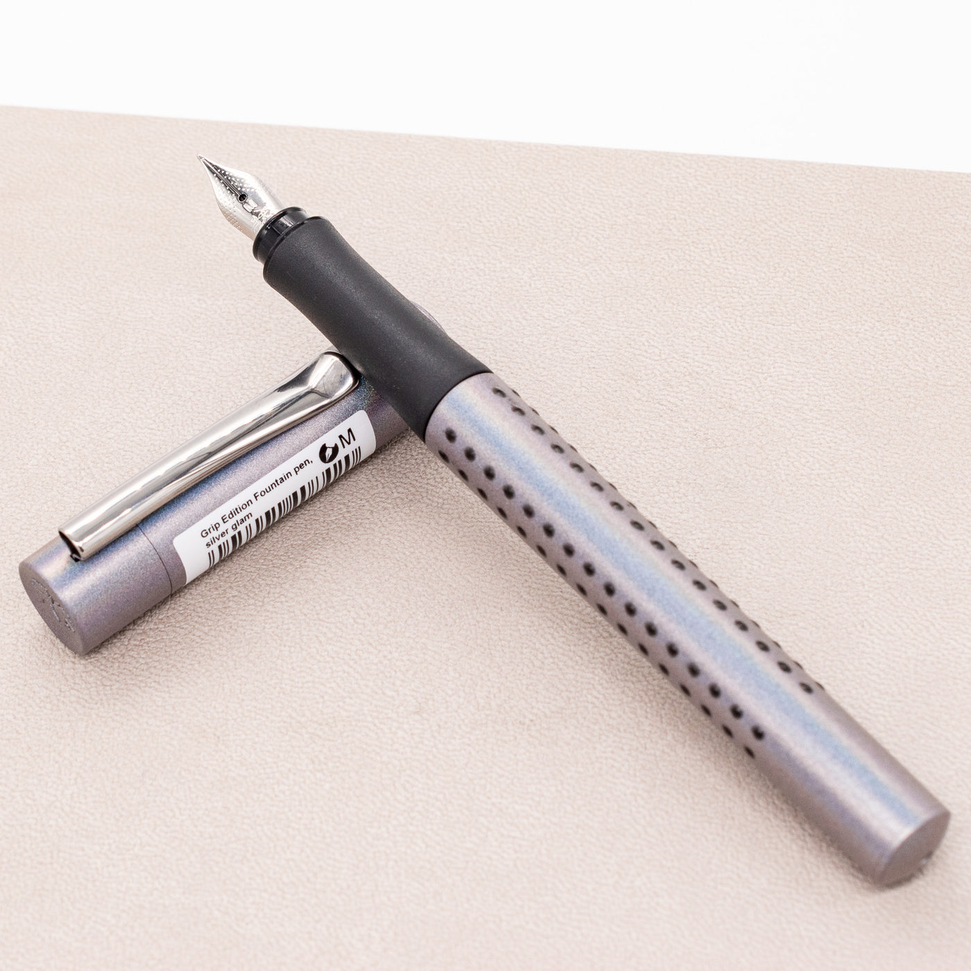 Faber-Castell Grip Glam Fountain Pen - Silver silver grey