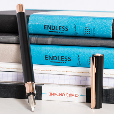 Faber-Castell NEO Slim Matte Black & Rose Gold Fountain Pen