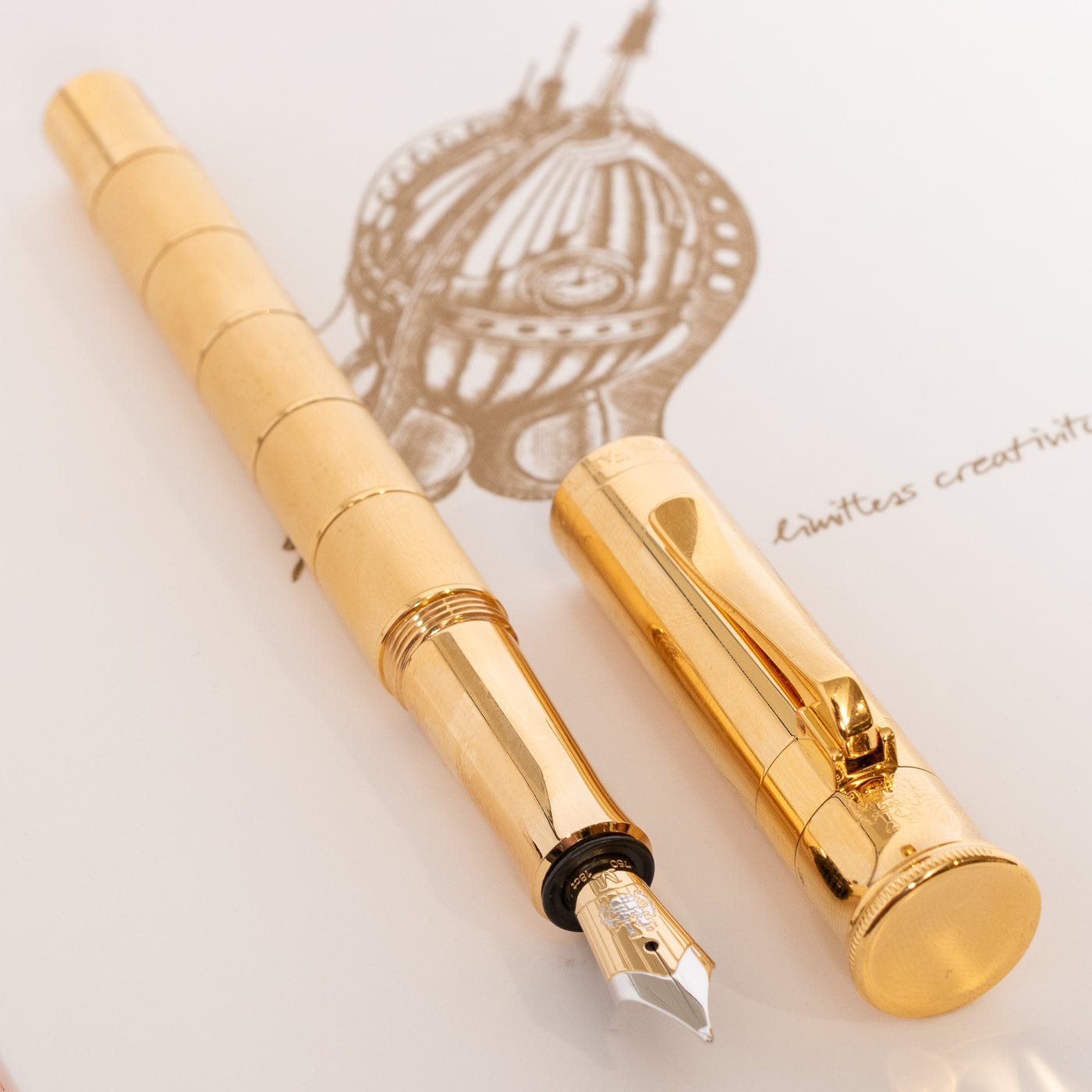 Graf von Faber-Castell Anello Gold Fountain Pen New