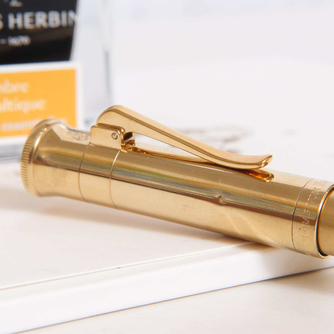 Graf von Faber-Castell Anello Gold Plated Rollerball Pen - Preowned Clip