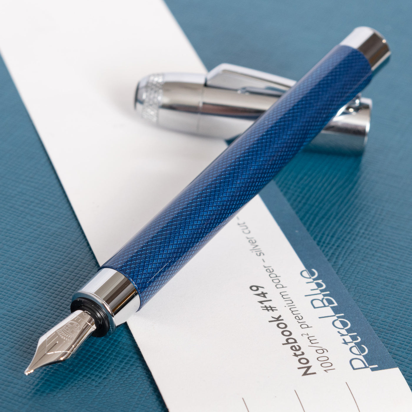 Graf von Faber-Castell Bentley Sequin Blue Fountain Pen Uncapped
