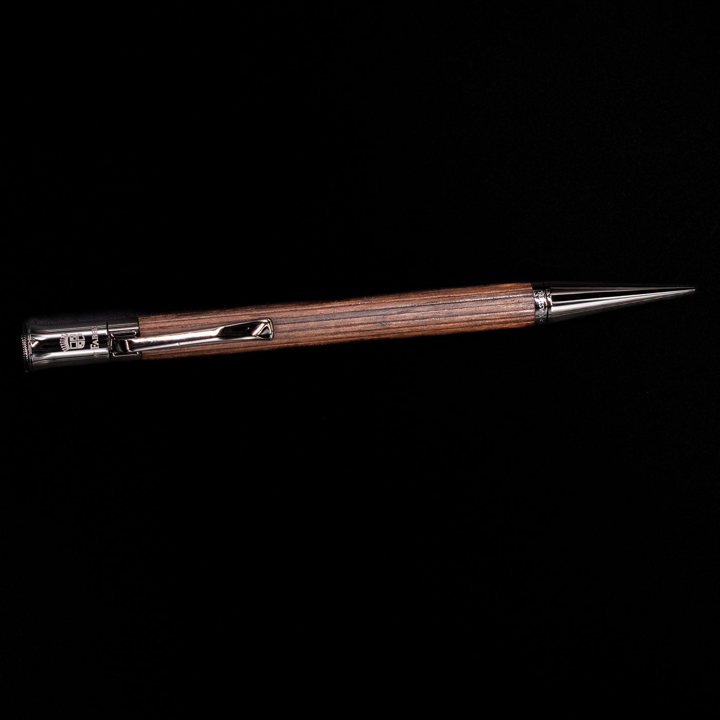 An overhead view of the Graf von Faber-Castell Classic Mechanical Pencil - Macassar Wood.