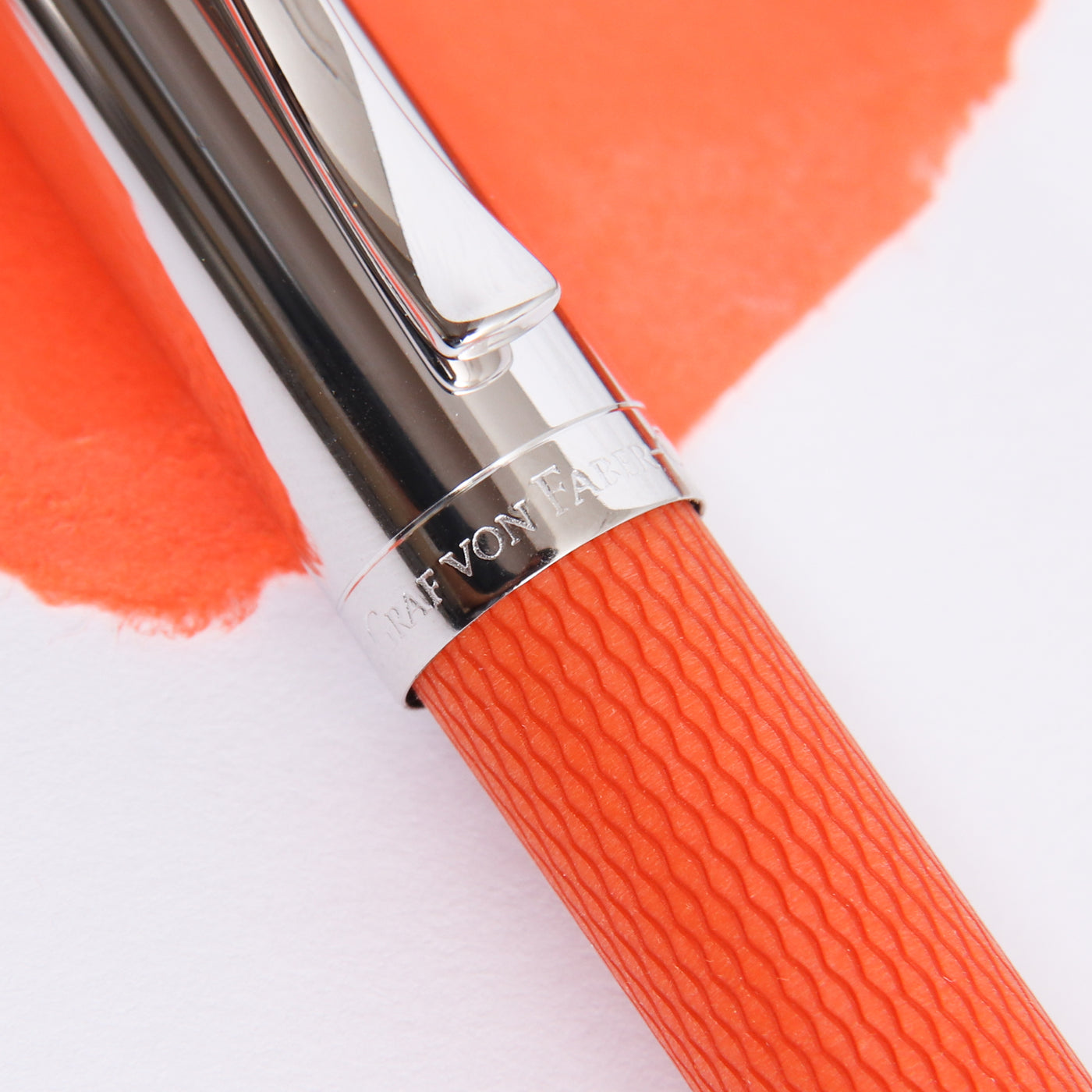 Graf von Faber Castell Guilloche Burned Orange Fountain Pen Center Band