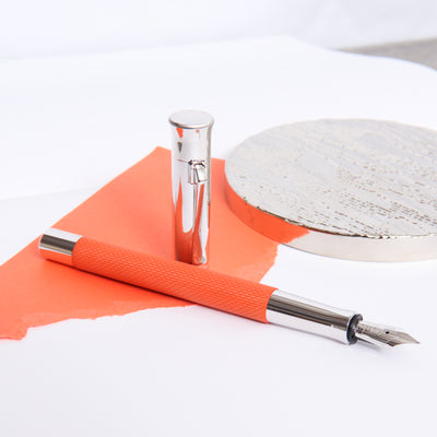 Graf von Faber Castell Guilloche Burned Orange Fountain Pen Uncapped