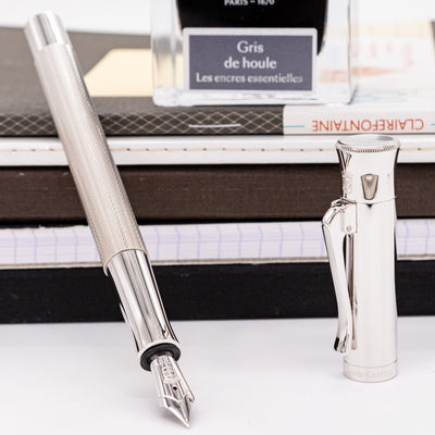 Graf von Faber-Castell Guilloche Fountain Pen - Barley Rhodium