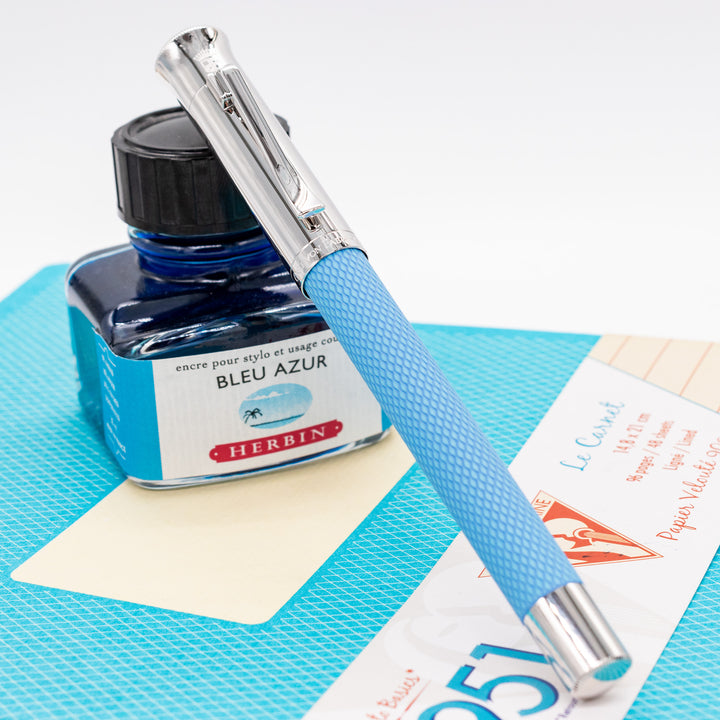 Graf von Faber-Castell Guilloche Fountain Pen Gulf Blue – Truphae