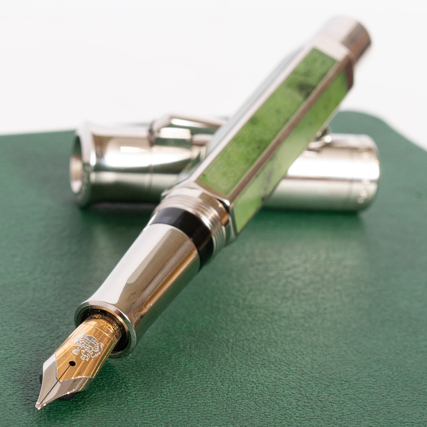 Graf von Faber-Castell Pen of the Year 2011 Jade Fountain Pen Uncapped