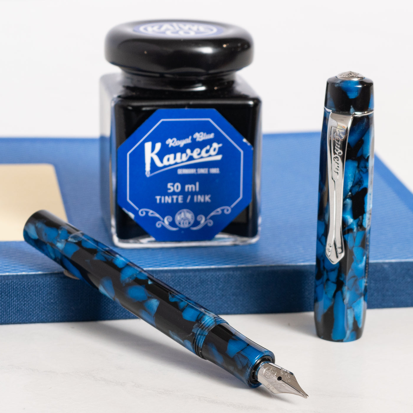 Kaweco Art Sport Special Edition Pebble Blue Fountain Pen Silver Trim