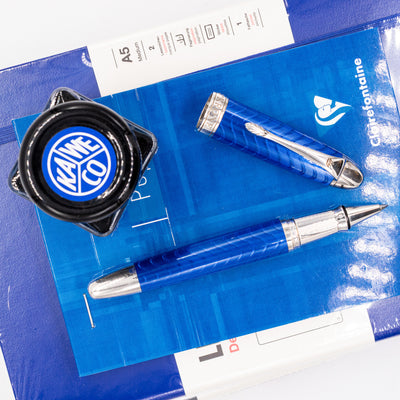Krone Bold Blue Enamel Rollerball Pen limited edition