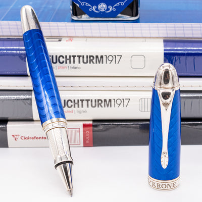 Krone Bold Blue Enamel Rollerball Pen