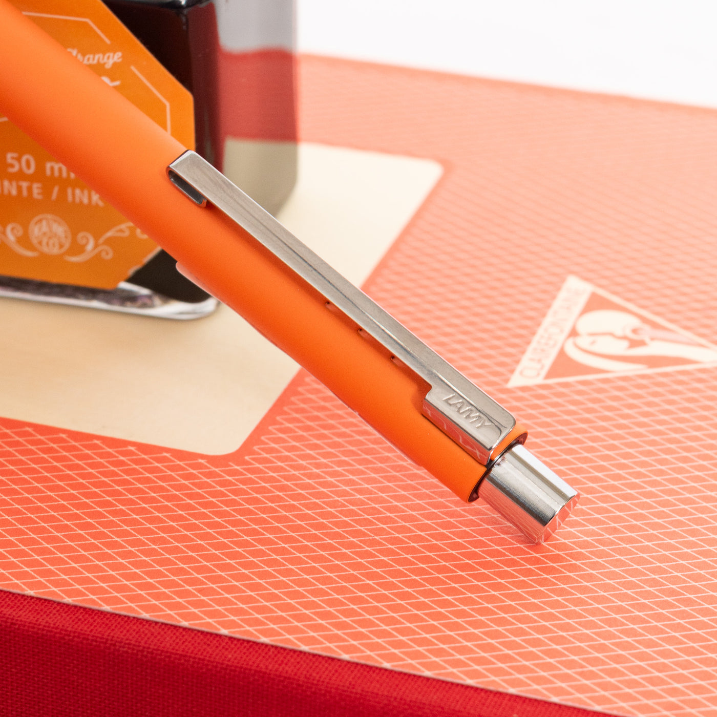 LAMY Econ Apricot Matte Ballpoint Pen clip