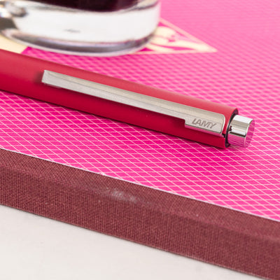 LAMY Econ Raspberry Matte Ballpoint Pen chrome trim