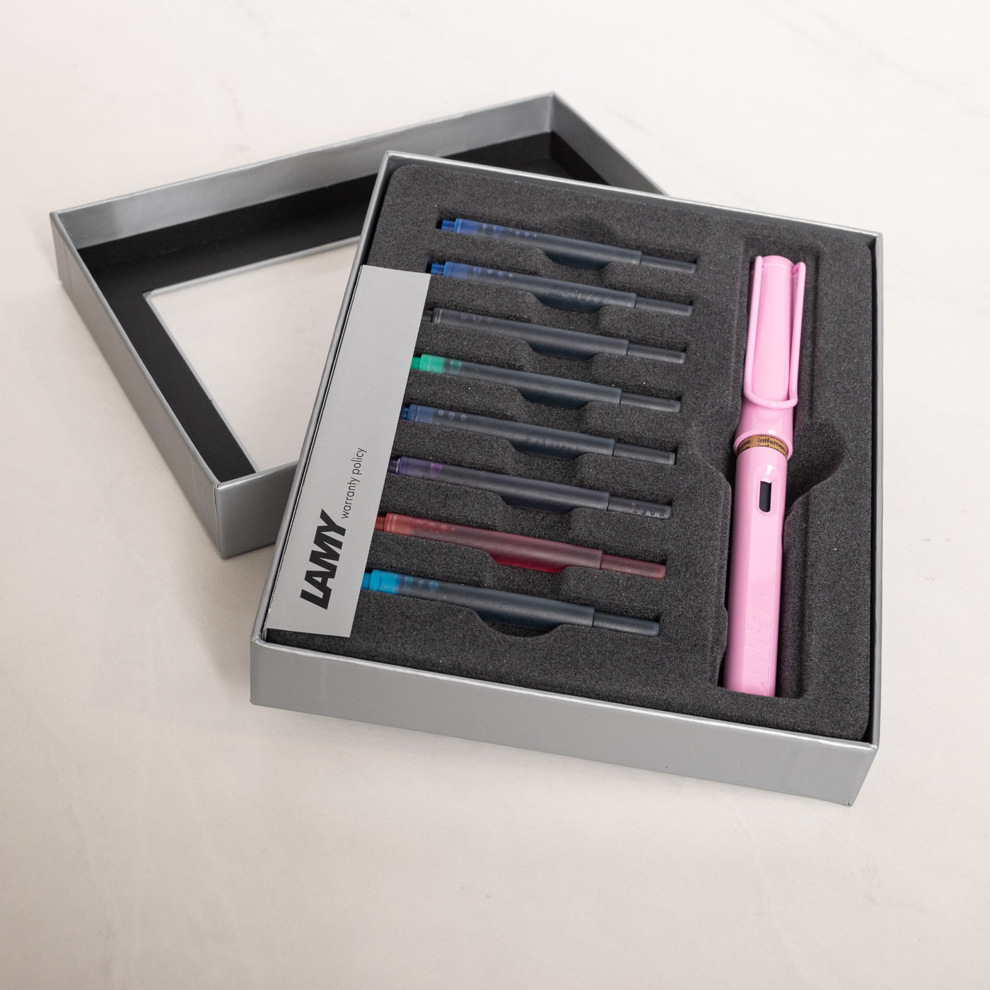 LAMY Safari Light Rose Fountain Pen Cartridge Gift Set