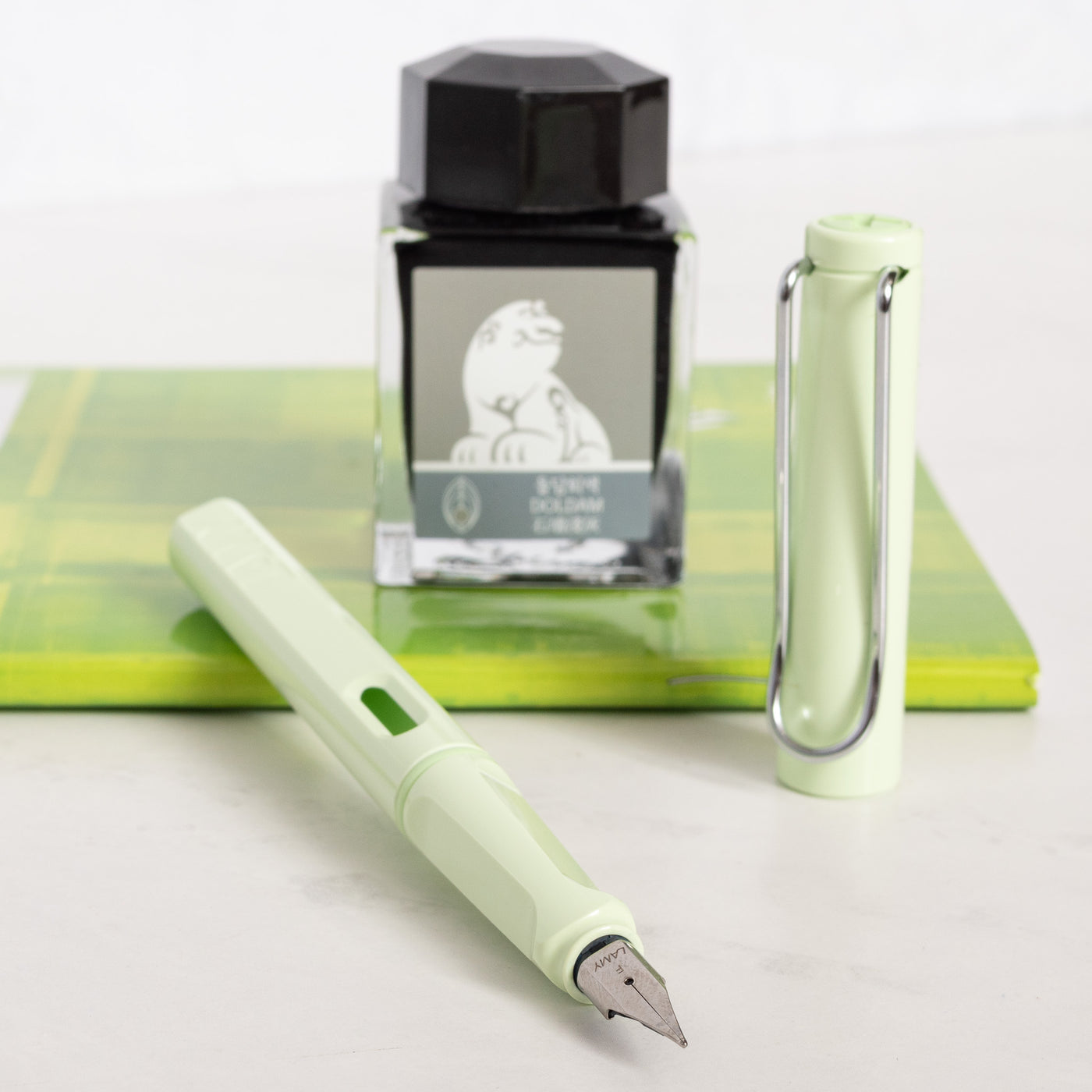 LAMY Safari Pastel Mint Glaze Fountain Pen chrome trim