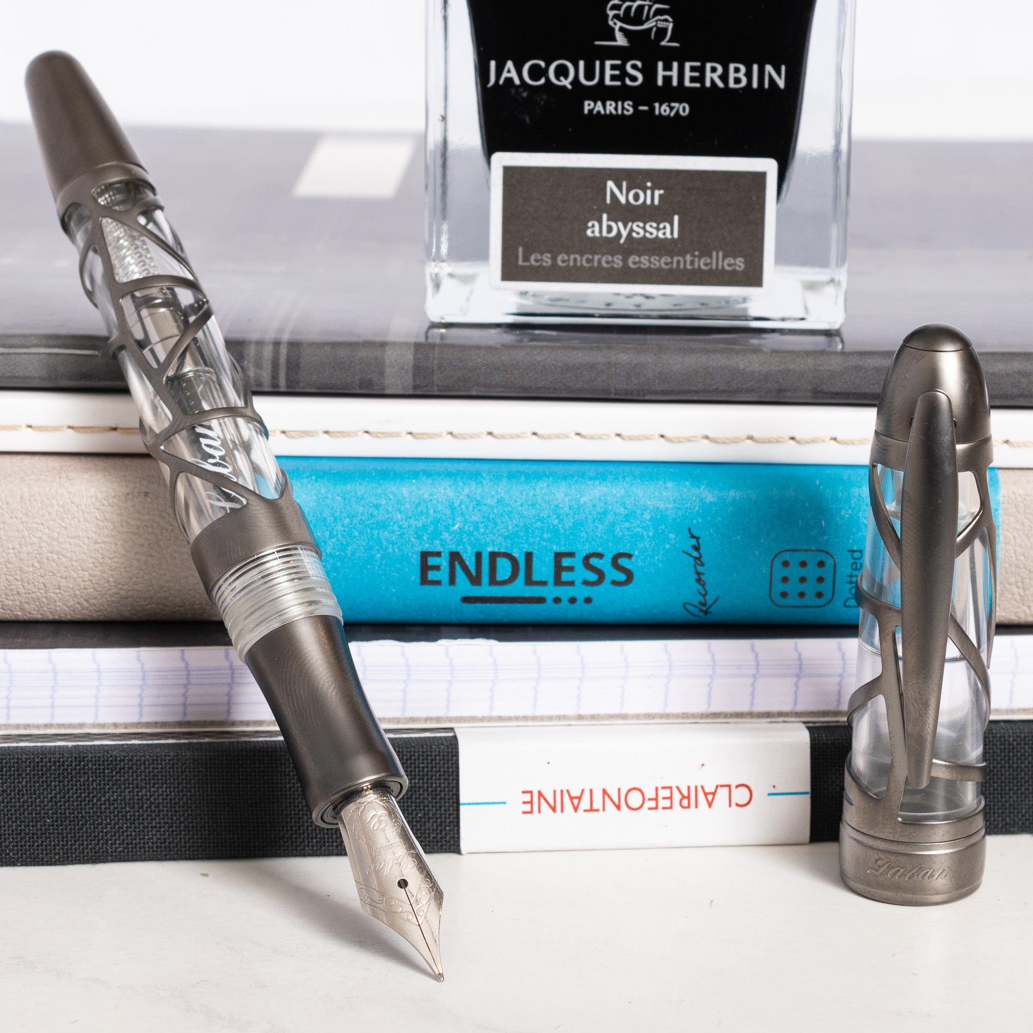 Laban Skeleton Fountain Pen - Gunmetal – Truphae