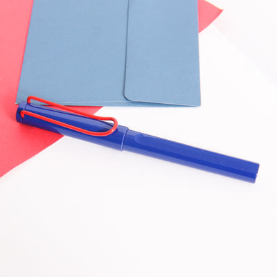 LAMY Safari Retro Blue & Red Rollerball Pen Capped
