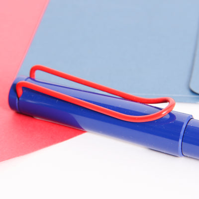 LAMY Safari Retro Blue & Red Rollerball Pen Clip