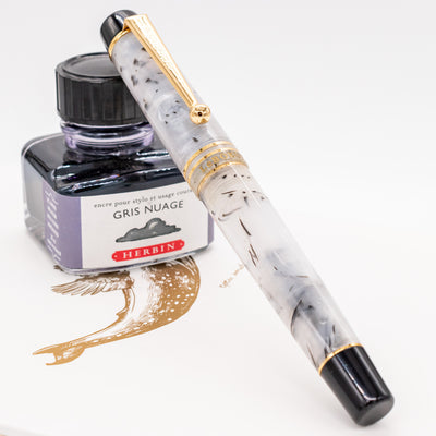 Leboeuf Pilgraim Smoke Gray Pearl Fountain Pen Capped