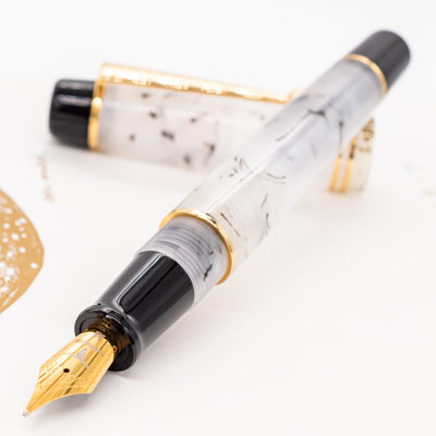 Leboeuf Pilgraim Smoke Gray Pearl Fountain Pen Uncapped