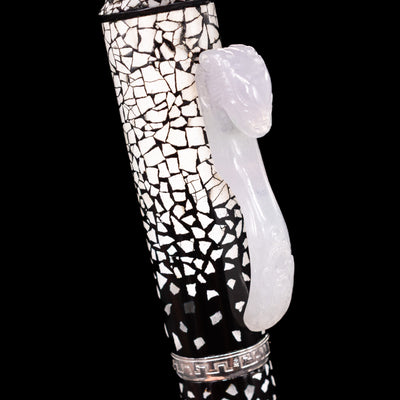Close-up view of the cap on the Loiminchay Snow with Jade Clip Fountain Pen.