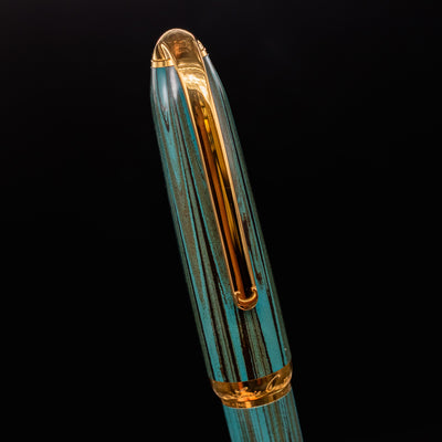 Louis Cartier Ebonite Green Fountain Pen clip