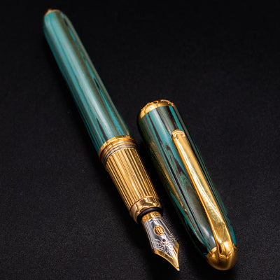 Louis Cartier Ebonite Green Fountain Pen gold trim