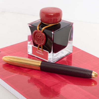 Louis Vuitton Doc Burgundy Leather & Gold Rollerball Pen stingray