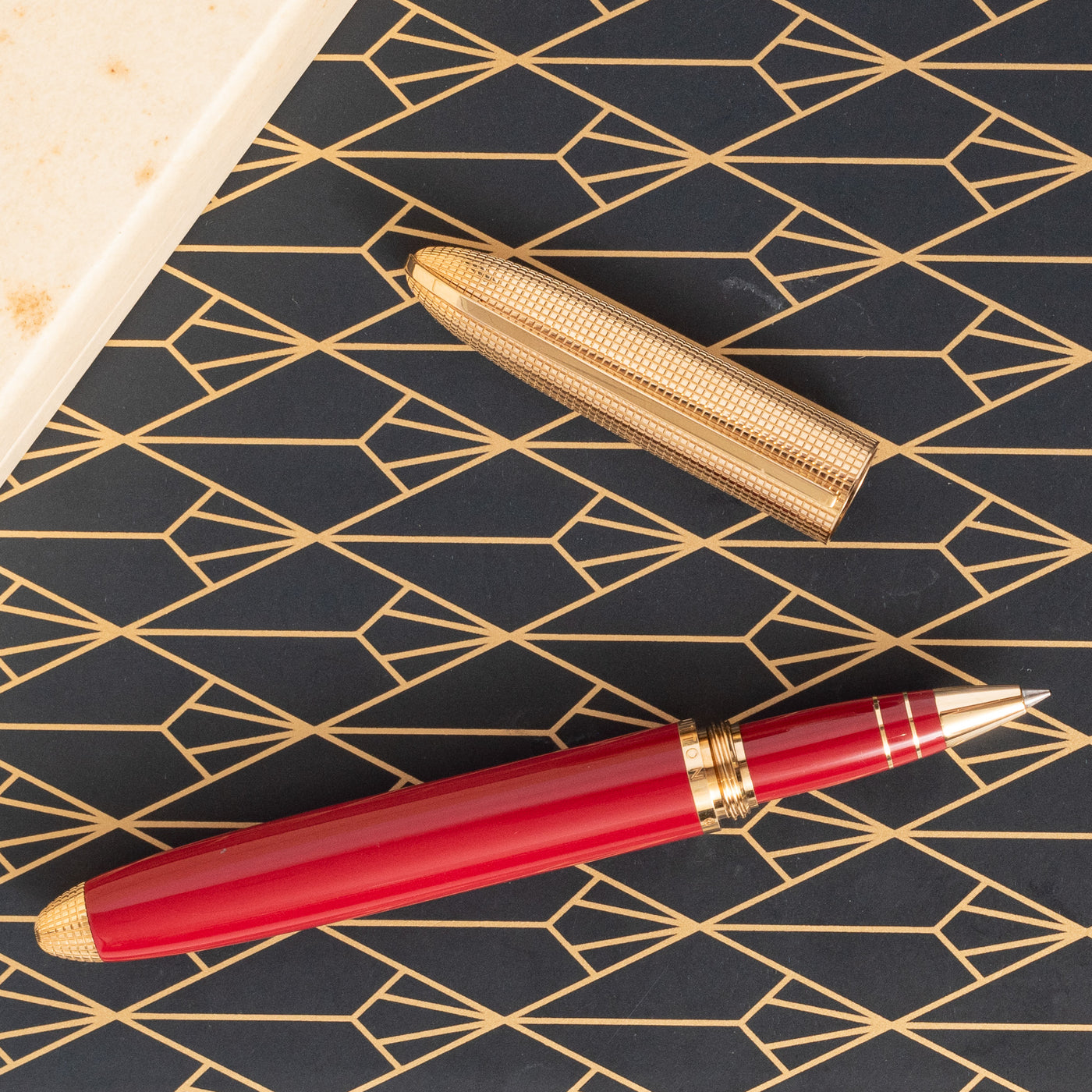 Louis Vuitton Doc Red Lacquer & Gold Rollerball Pen fancy